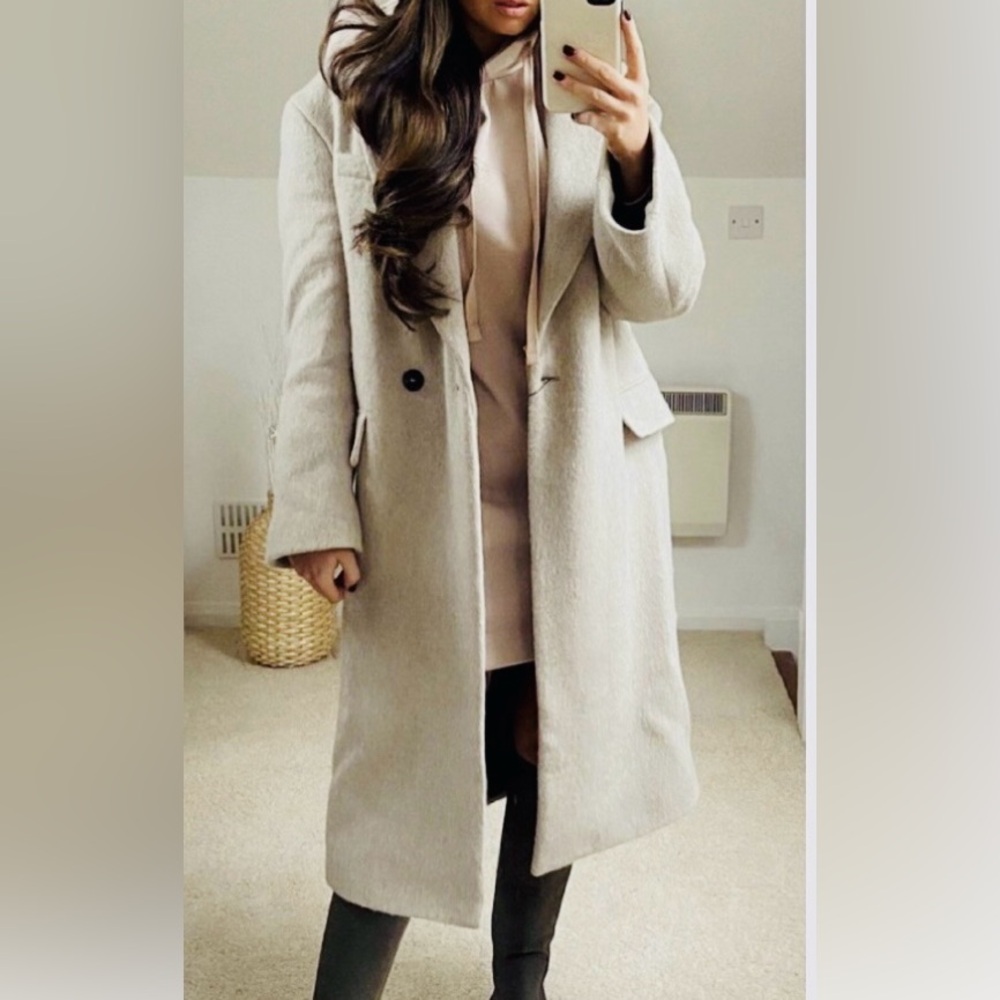 Zara Cream Blazer Coat